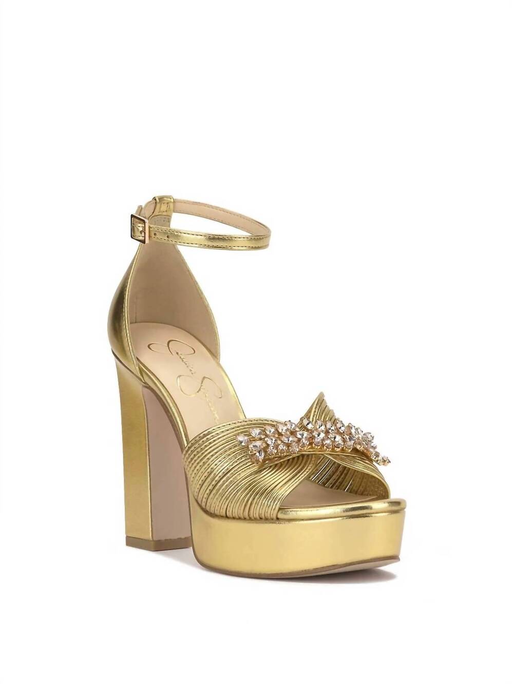 NEW JESSICA SIMPSON women's anissia platform sandals in gold - Picture 4 of 4